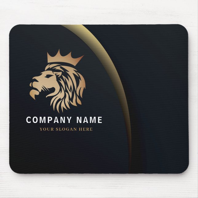  Professional Elegant Lion Logo Business Card Mouse Mat (Front)