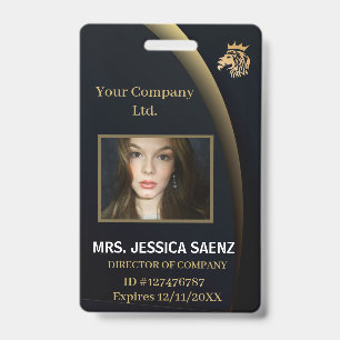 Professional Elegant Lion Logo ID Badge