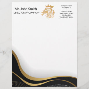 Professional Elegant Lion Logo Letterhead