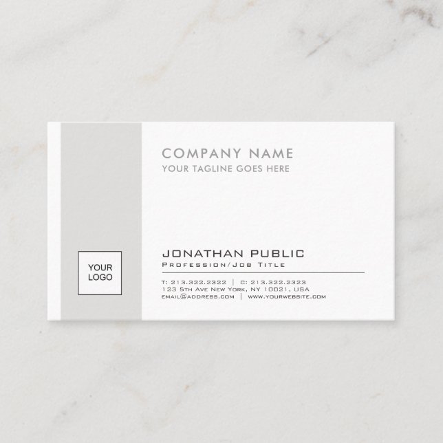 Professional Elegant Logo Plain Corporate Modern Business Card (Front)