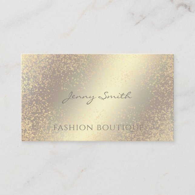 Professional elegant luxury golden/bronze confetti business card (Front)