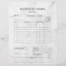 Professional Elegant Marble Invoice Receipt