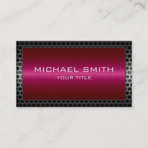 Professional Elegant Maroon Metal Border Business Card
