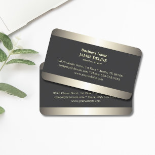 Professional Elegant Metal Attorney Business Card
