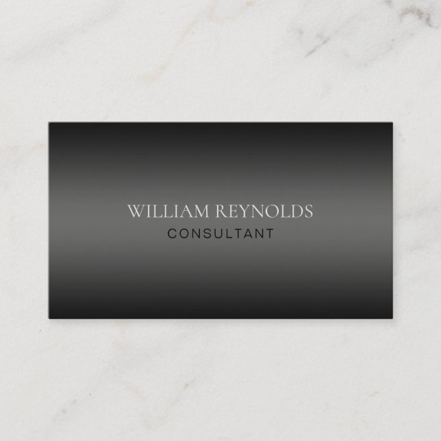 Professional Elegant Minimal Black Gradient Business Card (Front)