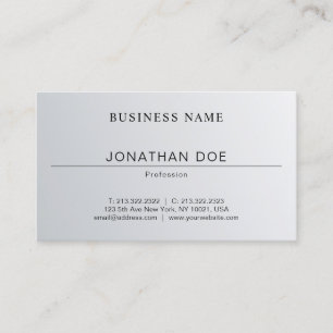 Professional Elegant Minimalist Design Silver Look Business Card