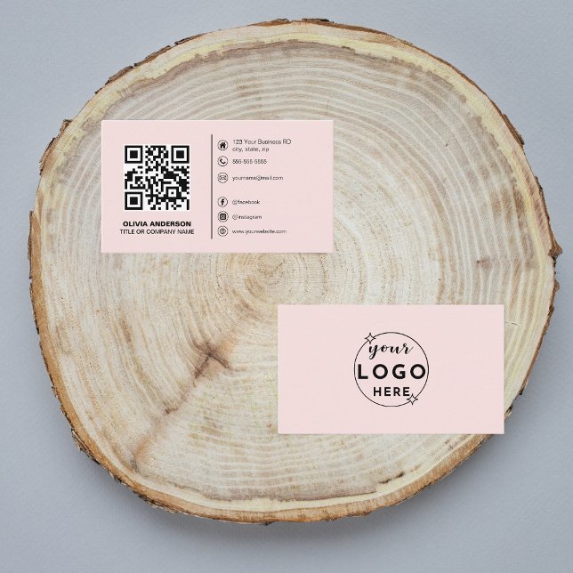 Professional Elegant Minimalist Modern Blush Pink Business Card (Creator Uploaded)