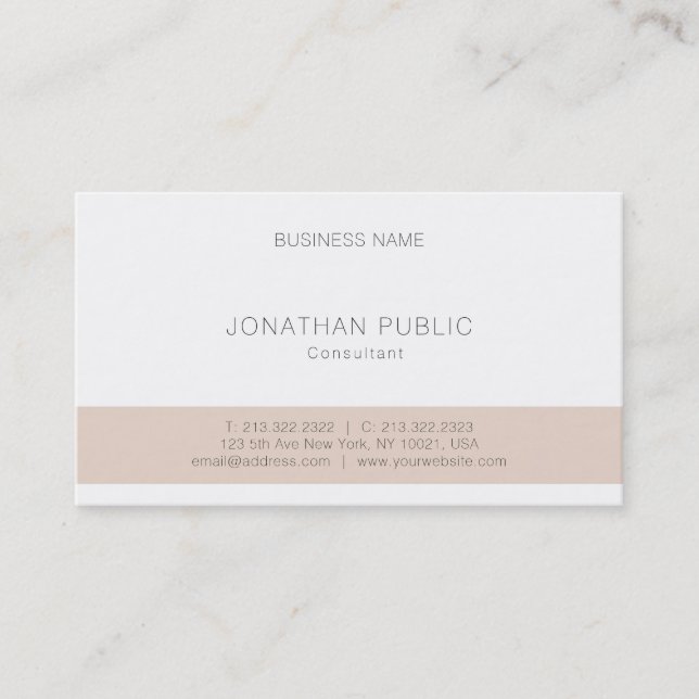 Professional Elegant Minimalist Modern Monogram Business Card (Front)