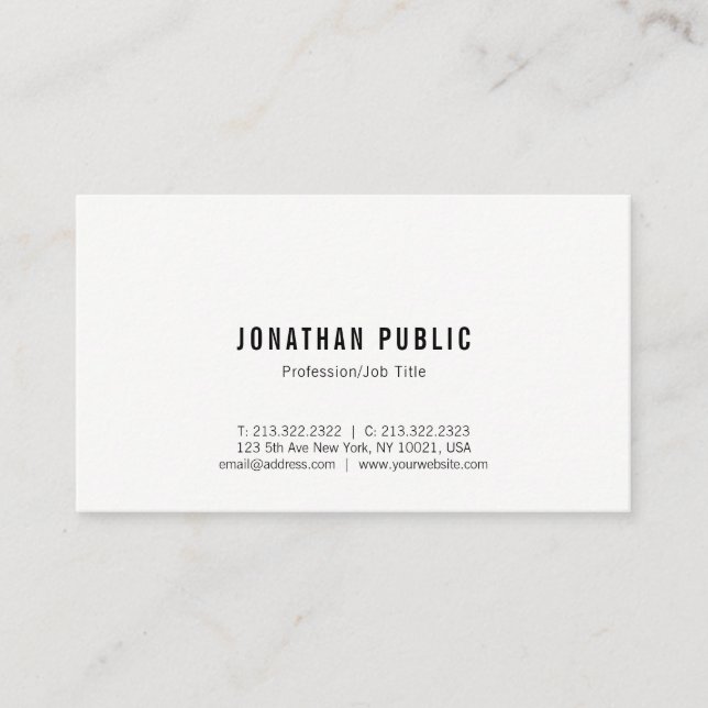 Professional Elegant Minimalist Modern Simple Chic Business Card (Front)