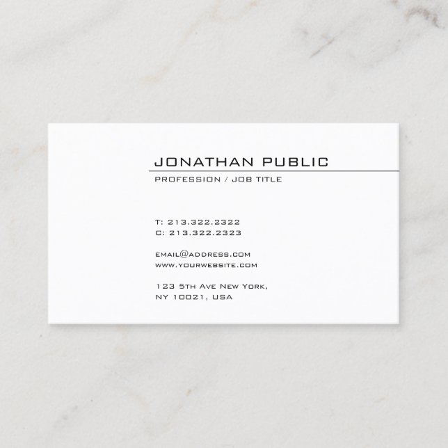Professional Elegant Minimalist Template Trendy Business Card (Front)