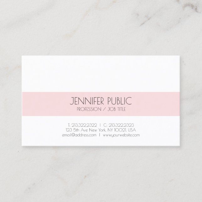 Professional Elegant Minimalistic Modern Plain Business Card (Front)