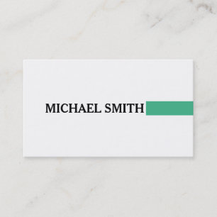 Professional Elegant Mint Modern Plain White Business Card