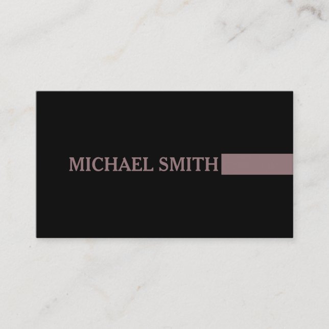 Professional Elegant Modern Bazaar Plain Black Business Card (Front)