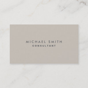 Professional Elegant Modern Beige Plain Simple Business Card