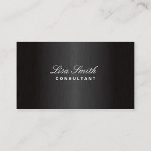 Professional Elegant Modern Black Brushed Metal Business Card
