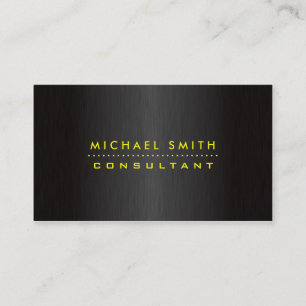 Professional Elegant Modern Black Brushed Metal Business Card