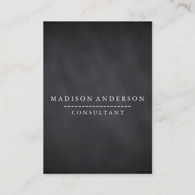 Professional Elegant Modern Black Chalk Board Business Card (Front)