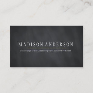 Professional Elegant Modern Black Chalk Board Business Card