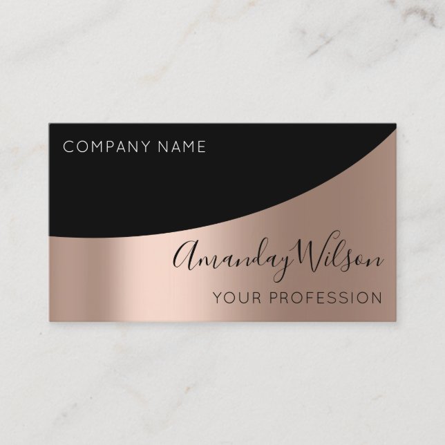 Professional Elegant Modern Black Elegant Metal Business Card (Front)