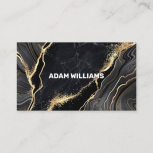 Professional Elegant Modern black Gold Marble Business Card