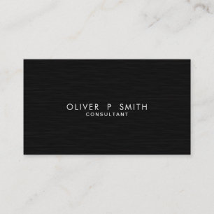 Professional Elegant Modern Black Plain Faux Metal Business Card