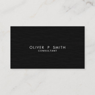 Professional Elegant Modern Black Plain Faux Metal Business Card