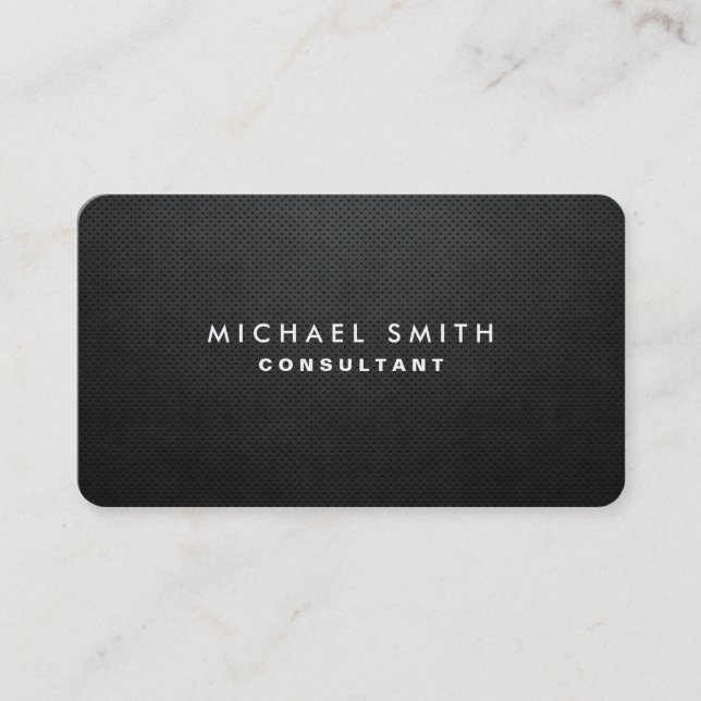 Professional Elegant Modern Black Plain Simple Business Card (Front)
