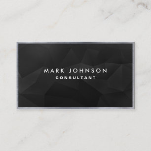 Professional Elegant Modern Black Polygon Cards