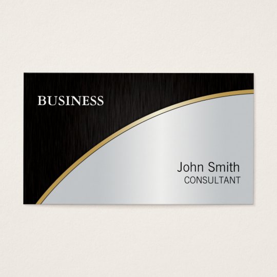 Professional Elegant Modern Black Silver Gold Business Card