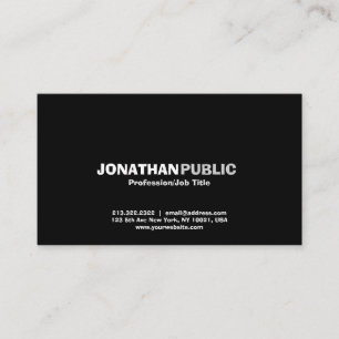 Professional Elegant Modern Black Simple Plain Business Card