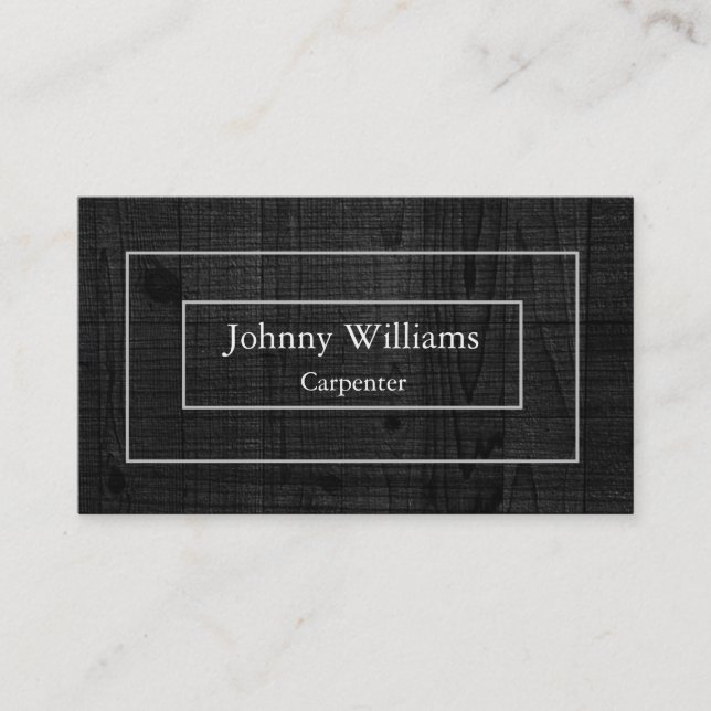 Professional Elegant Modern Black Wood Double Busi Business Card (Front)
