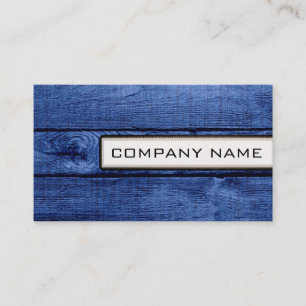 Professional Elegant Modern Blue Wood Look Business Card