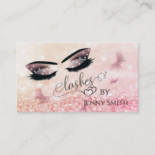 Professional elegant modern bokeh butterfly makeup business card