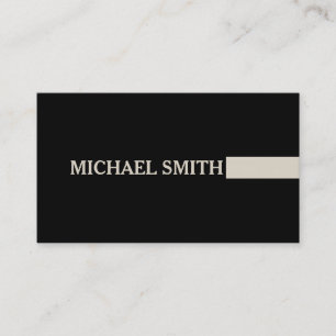 Professional Elegant Modern Bone Plain Black Business Card