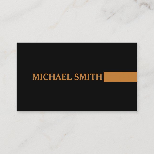 Professional Elegant Modern Bronze Plain Black Business Card (Front)