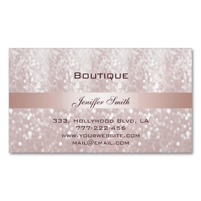 Professional elegant modern chic glittery 	Magnetic business card (Front)