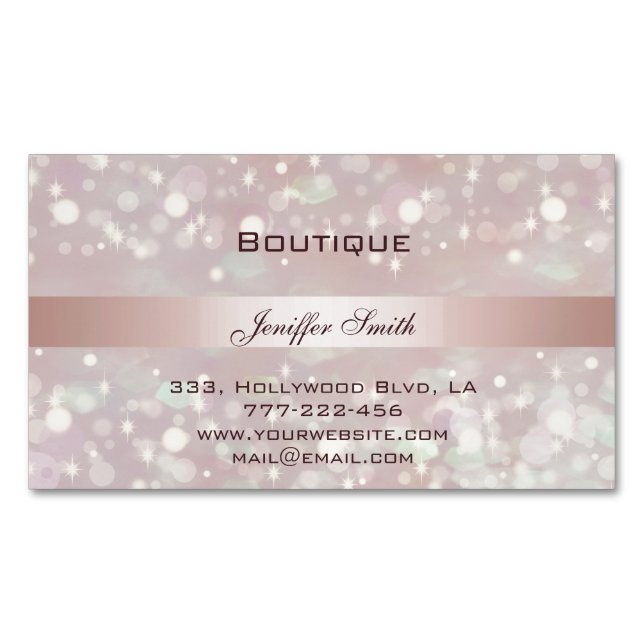 Professional elegant modern chic glittery sparkle 	Magnetic business card (Front)