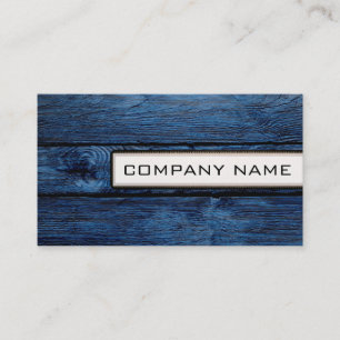 Professional Elegant Modern Dark Blue Wood Look Business Card