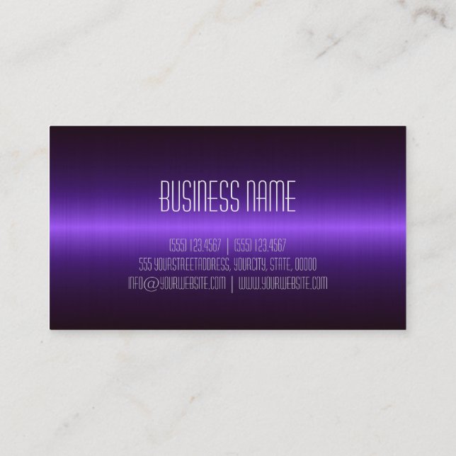 Professional Elegant Modern Dark Purple Business Card (Back)