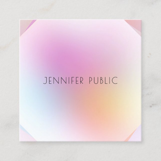 Professional Elegant Modern Design Trendy Colourfu Square Business Card (Front)