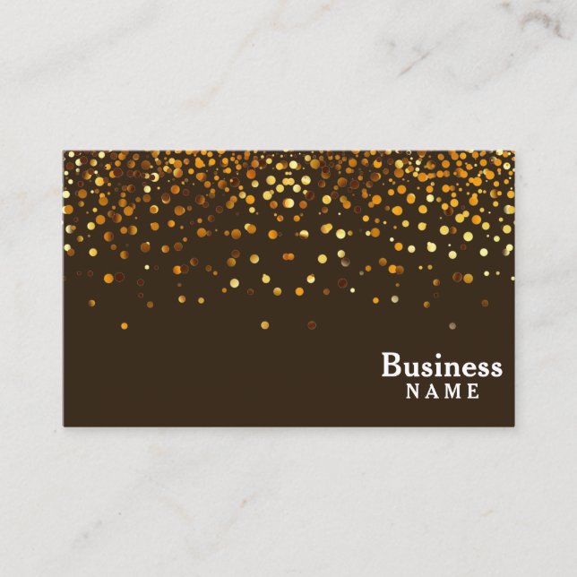 Professional Elegant Modern Gold Glitter Business Card (Front)