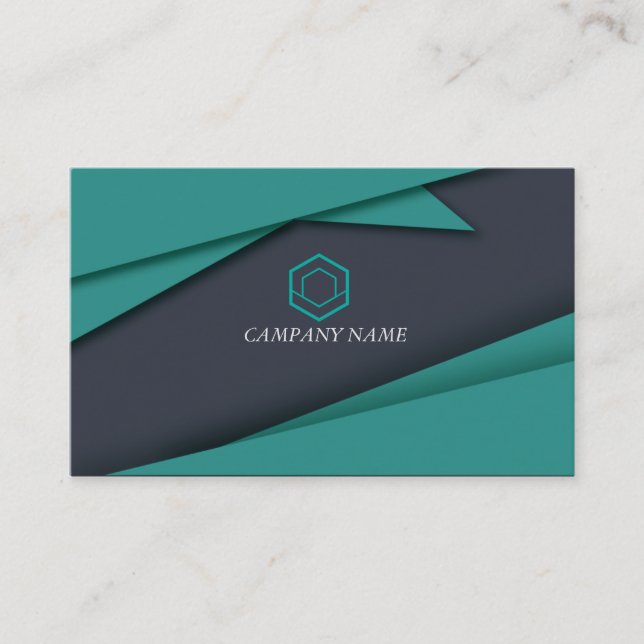  Professional Elegant Modern Green Busines Business Card (Front)