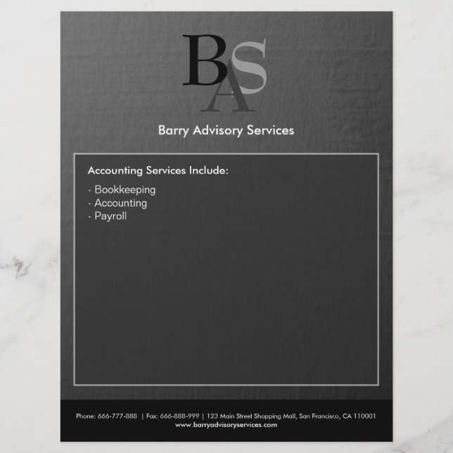 Professional Elegant Modern Grey Black Flyer (Front)