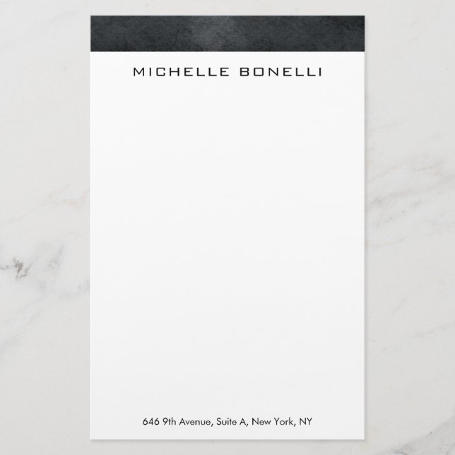 Professional elegant modern grey white minimalist stationery (Front)