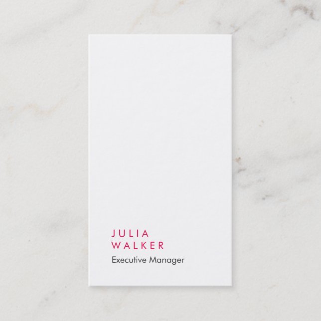 Professional elegant modern grey white plain business card (Front)