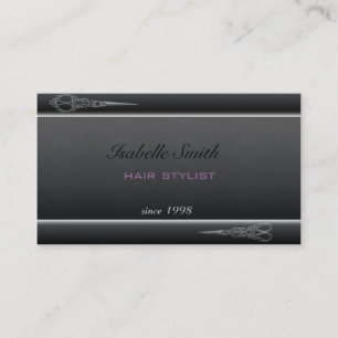 Professional elegant modern hair stylist business card