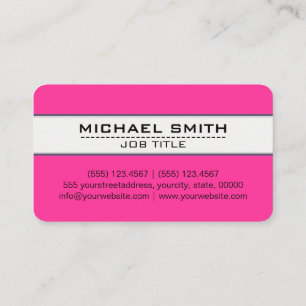 Professional Elegant Modern Hot Pink Minimalist Business Card