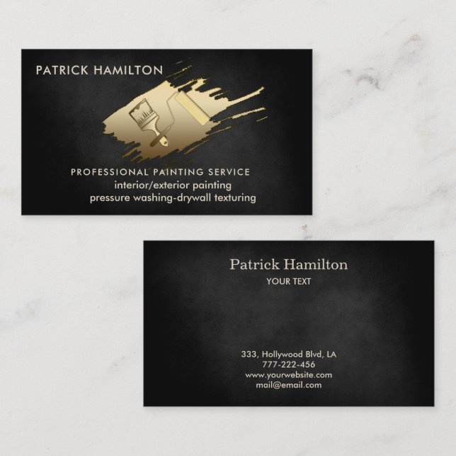 Professional elegant modern house painting business card (Front/Back)