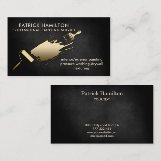 Professional elegant modern house painting business card (Front/Back)