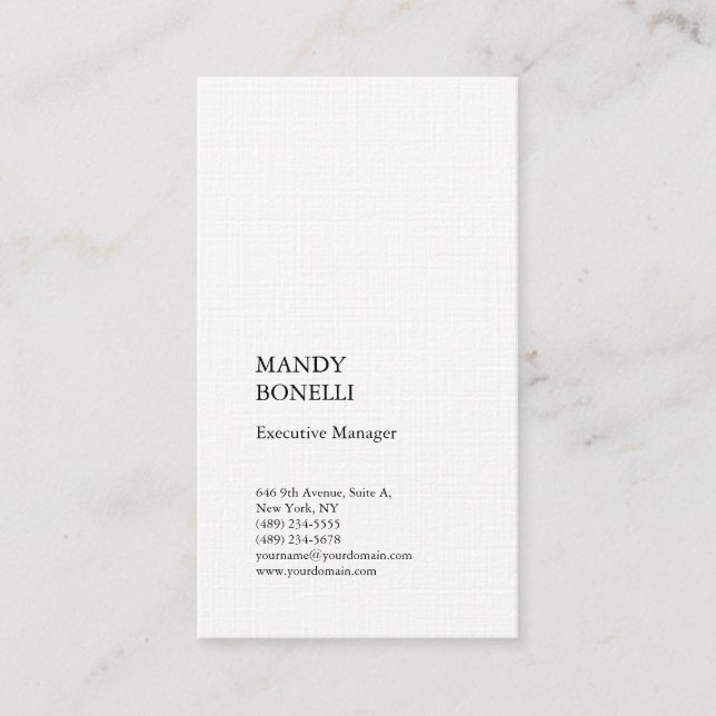 Professional elegant modern linen luxury trendy business card (Front)